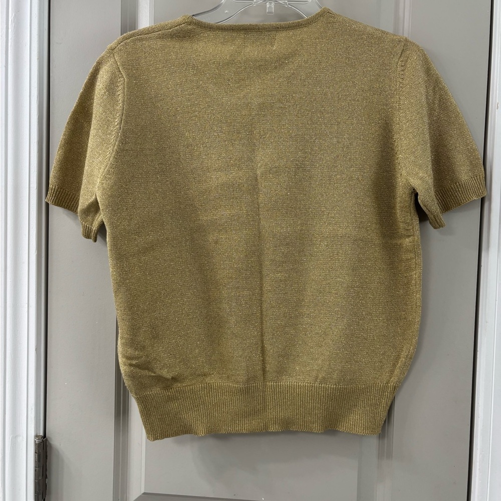Vintage Leslie Fay Sportswear Gold Knit Top - Picture 3 of 6